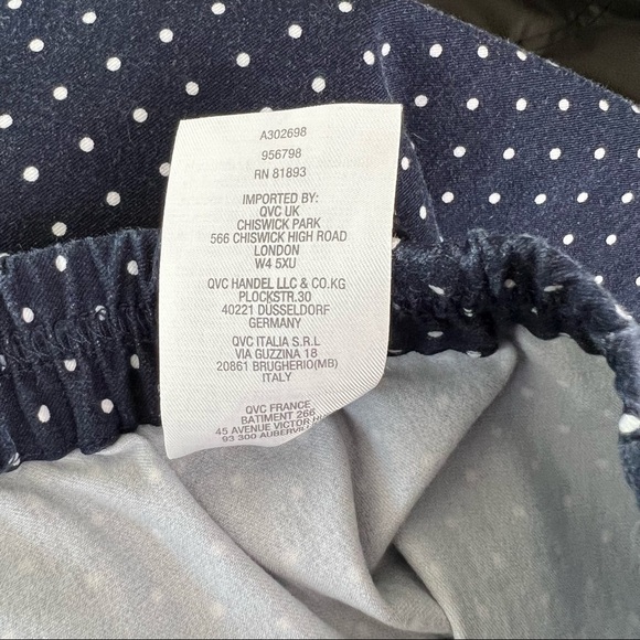 Isaac Mizrahi blue white polka dot pants trousers size 28WT - Picture 8 of 9